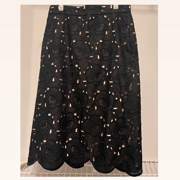 J. Crew Nude Black Lace Pencil Skirt - Picture 1 of 3